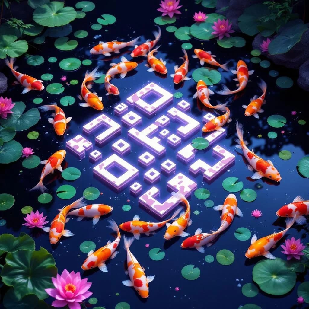 AI QR code art - elegant koi fish style for premium branding