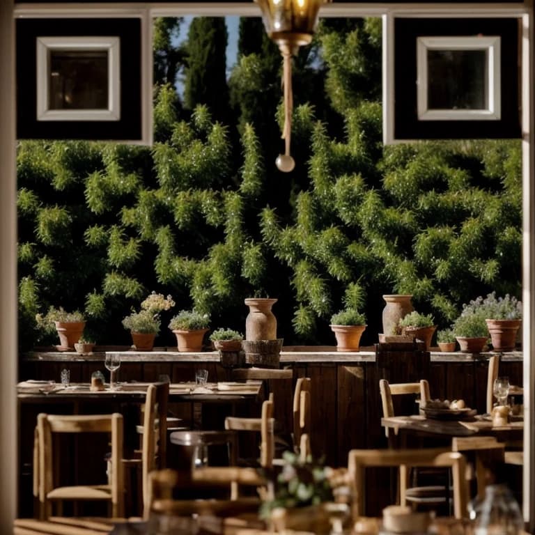 AI QR code art for restaurants - warm Italian dining scene, scannable and linking to qr-verse.com