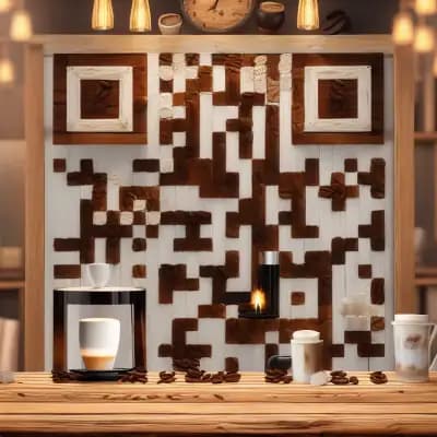 AI QR code art example - Coffee Shop preset for restaurants and cafes
