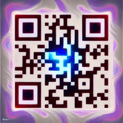 AI-generated artistic QR code - cosmic galaxy style, fully scannable