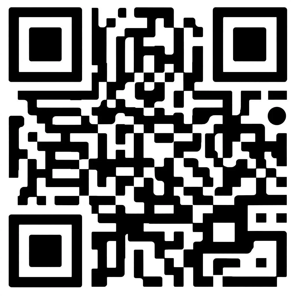 Standard black and white QR code — functional but generic and forgettable