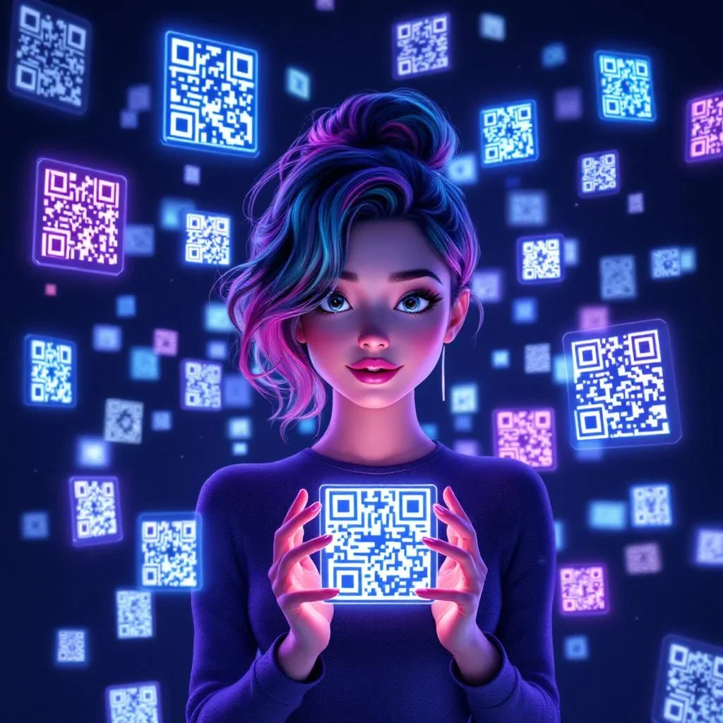 AI QR code in portrait style — artistic, gallery-worthy design for creators