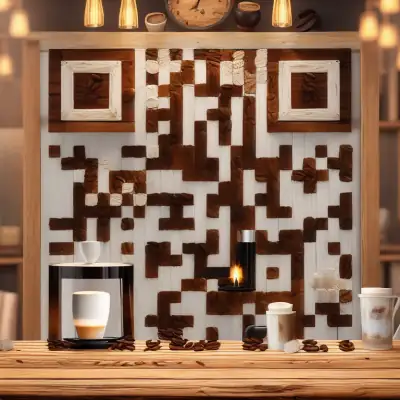 AI QR code art example — Coffee Shop preset for restaurants and cafes