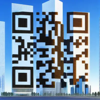 AI QR code art example — Corporate Blue preset for business and professional use